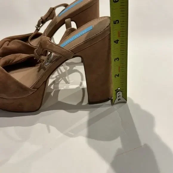 Draper James NWT Platform Suede Sandals in a Tan color, few smudges, no Box. - Picture 11 of 16